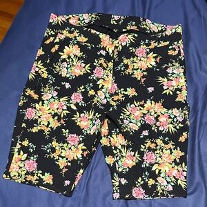 Torrid Black Floral Print Shorts